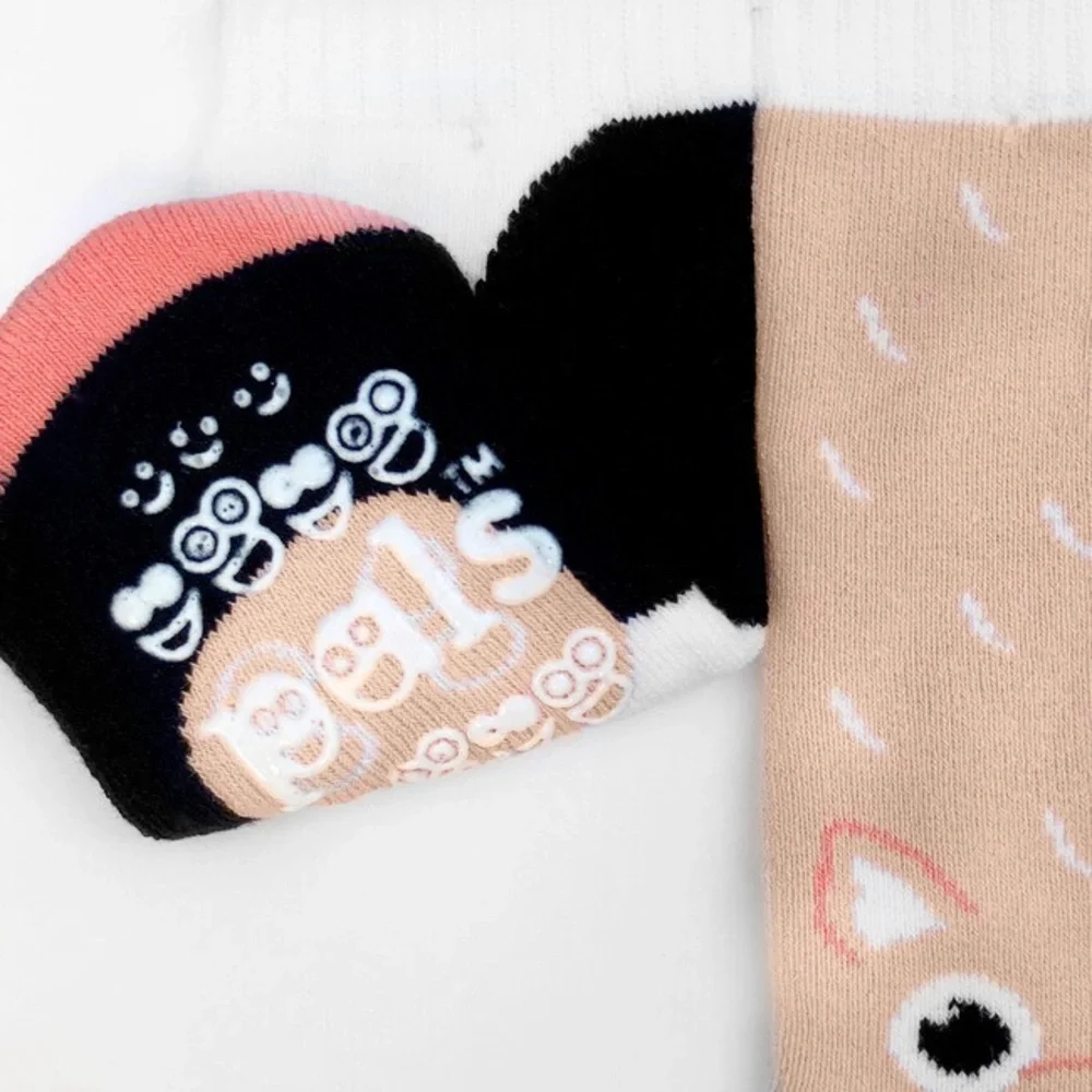 Pals Socks | Cow & Pig Mismatched Non-Slip Kids Socks
